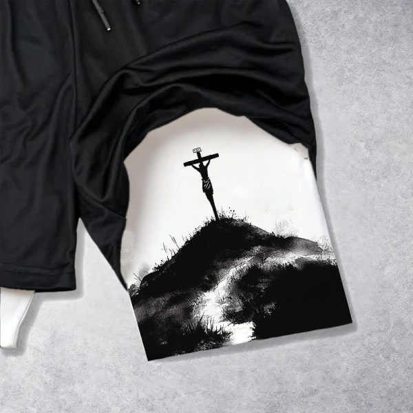 Christianartworkshop John 3:16 The Cross Performance Shorts