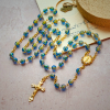 St. Benedict Medal & Crucifix of 8 mm Round Multicolor Acrylic Alloy Chain Rosary