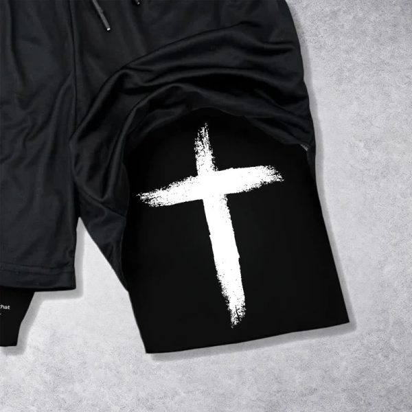 Christianartworkshop John 3:16 Cross Performance Shorts