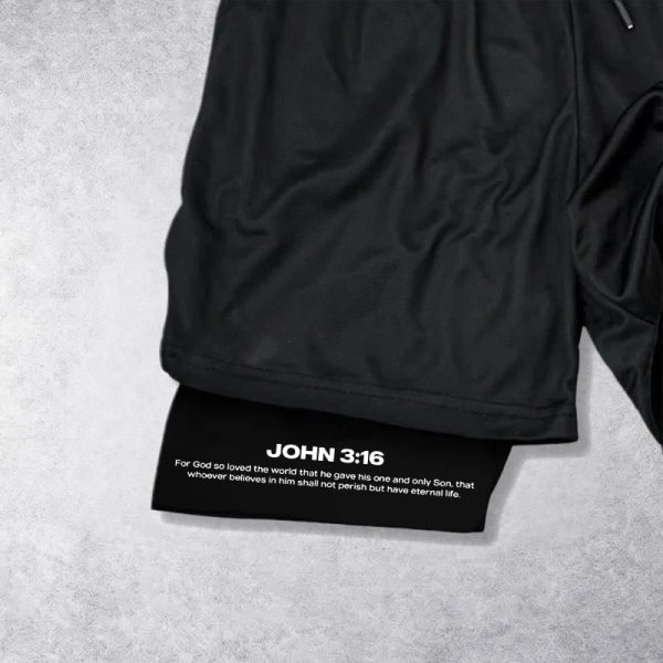 Christianartworkshop John 3:16 Cross Performance Shorts