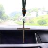 Christianartworkshop Minimalist Tri-color Cross Car Pendant: Spiritual Safety on the Road