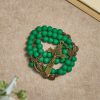 Matte Green Rubber Beads Rosary with St. Benedict Protection