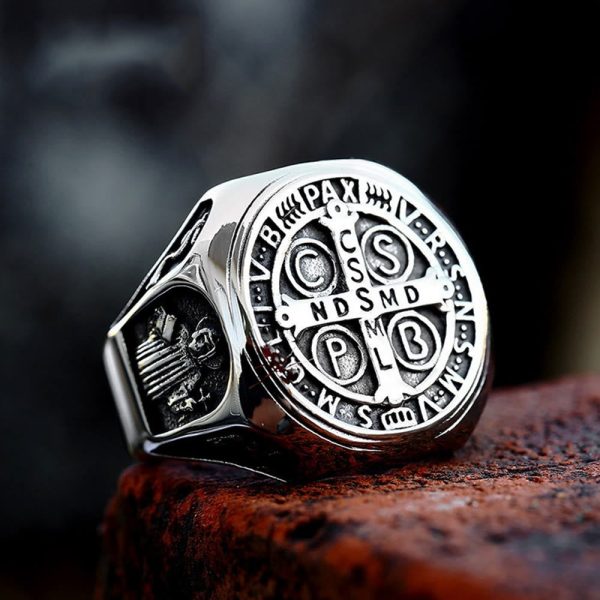 Christianartworkshop St. Benedict Cross Faith Ring: A Symbol of Loving Gift