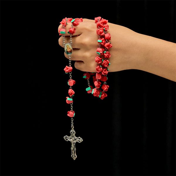 Soft Clay Rose Rosary: Floral Devotion & Handcrafted Spiritual Connection