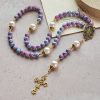 Royal Faith Purple Emperor Stone Custom Rosary with Personalized JESUS Letter