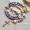 Royal Faith Purple Emperor Stone Custom Rosary with Personalized JESUS Letter