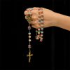 Christmas Rainbow Beads Rosary with Golden Cross: Devotion & Vibrant Faith