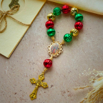 Christmas Pocket Rosary & Car Charm: Devotion & Festive Grace