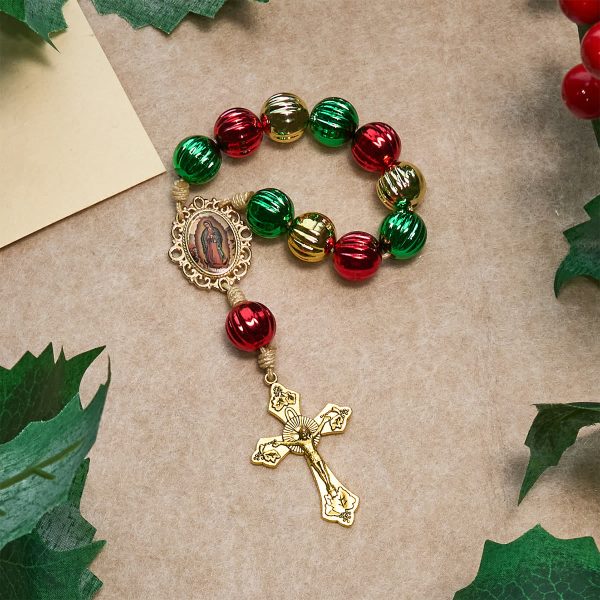 Christmas Pocket Rosary & Car Charm: Devotion & Festive Grace
