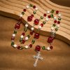 Christmas Crystal Rosary with Cross: Faithful Celebration & Heavenly Bond