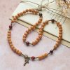 Peach Blossom Bead Rosary Bracelet: Devotion & Earthy Grace