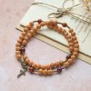 Peach Blossom Bead Rosary Bracelet: Devotion & Earthy Grace