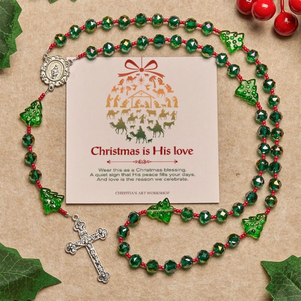 Christmas Gift: Joyful Green Tree of Hope Christmas Rosary: Celebrate Christ's Birth