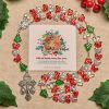 Christmas Gift: Blessed Christmas Tree Rosary with Crystal Butterfly Beads