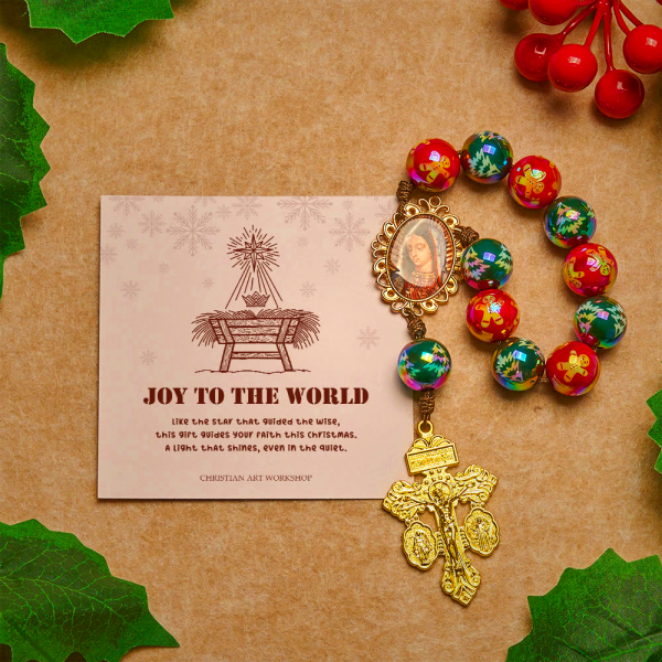 Christmas Gift: Christmas Devotion Red Green Holiday Beads Pocket Rosary: Pray anywhere, anytime
