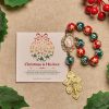 Christmas Gift: Christmas Devotion Red Green Holiday Beads Pocket Rosary: Pray anywhere, anytime
