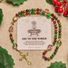 Christmas Gift: Christmas Atmosphere Rosary: Colorful Beads & Ornate Golden Crucifix