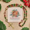 Christmas Gift: Christmas Atmosphere Rosary: Colorful Beads & Ornate Golden Crucifix