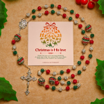 Christmas Gift: Crystal-Covered Tricolor Beads & Miraculous Medal Glam Sparkling Rosary