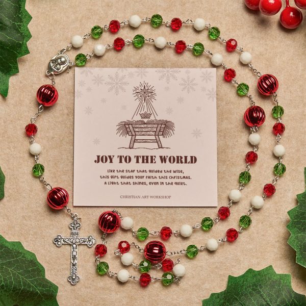 Christmas Gift: Faithful Celebration & Heavenly Bond Crystal Rosary with Cross