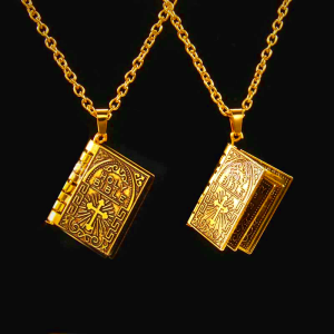 Turnable Cross Holy Bible Pendant Quality Necklace