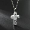 Christianartworkshop Natural Stone Cross Gemstone Pendant Necklace
