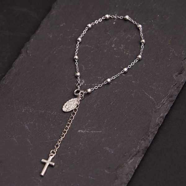 Christianartworkshop Virgin Mary Medal & Cross Adjustable Simple Casual Bracelet