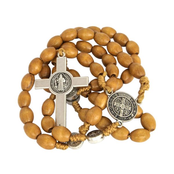 St. Benedict Natural Olive Wood Rosary with Crucifix
