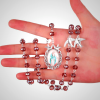 Holy Spirit & Our Lady of Grace of 6*8 mm Polyhedron Purple Crystal Alloy Chain Rosary
