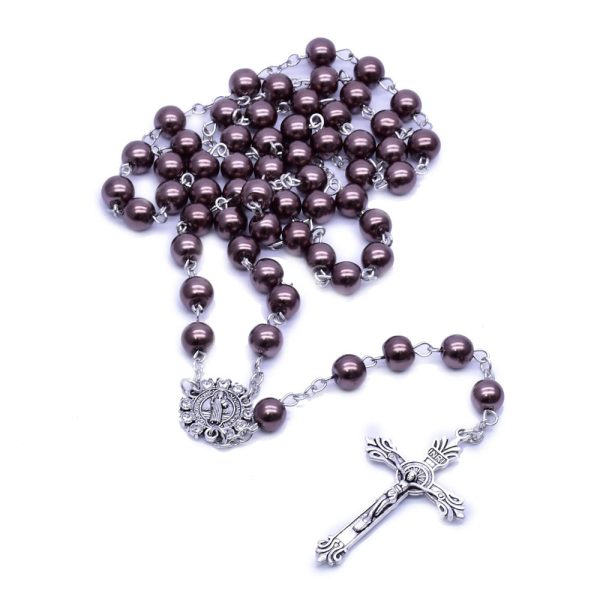 Brown Pearl Catholic Blessing Rosary