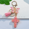 6 Fresh Style Color Resin Butterfly Cross Keychain