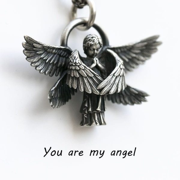 Christianartworkshop Praying Angel Wing Pendant Good Luck Necklace