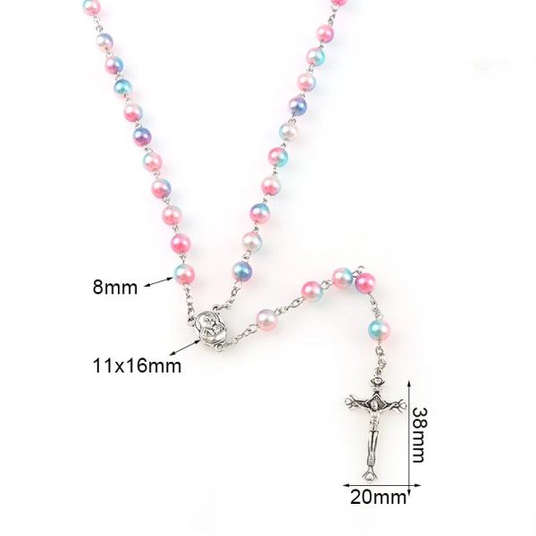 Two-color Pearl Crucifix Rosary