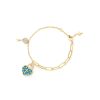 Christianartworkshop Turquoise Cross Heart-Lock Bracelet with Zirconia Key