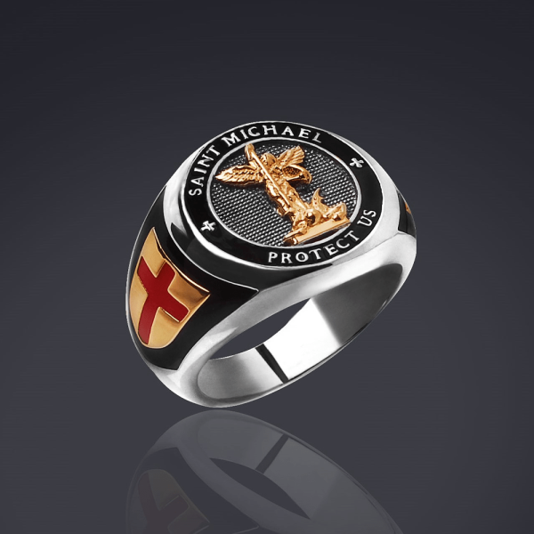Christianartworkshop Saint Michael the Archangel Protection Ring