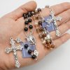 Virgin Mary Agate Prayer Rosary with 5-in-1 Crucifix