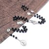 Our Lady of Sorrows of 6 mm Round Black Acrylic Alloy Chain 7 Sorrows Rosary