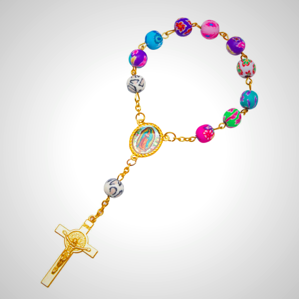 Soft Ceramic Single Decade Rosary Bracelet