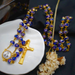 Virgin Mary Glazed Multi-color Crystal Rosary