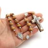 Natural Wood Handmade Rosary With Saint Benedict Cross