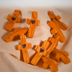 Modern Walnut Thumb Cross Praying Handle - Christian Art Workshop