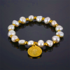 Saint Benedict Medal Irregular Pearl Bracelet