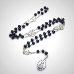 Our Lady of Sorrows of 6 mm Round Black Acrylic Alloy Chain 7 Sorrows Rosary