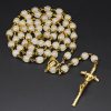 Christianartworkshop Faith & Charity: Natural White Chalcedony Catholic Rosary