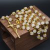 Christianartworkshop Faith & Charity: Natural White Chalcedony Catholic Rosary