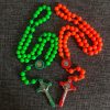Christianartworkshop St. Benedict Medal & Crucifix of 10 mm Round Multicolor Fluorescence Acrylic Nylon Cord Rosary