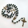 Miraculous Medal & Crucifix of 8 mm Round Green Acrylic Alloy Chain Rosary