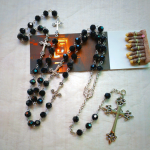 Black Crystal Christian Crucifix Rosary