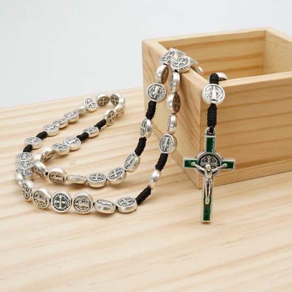 St. Benedict Alloy Hand-woven Rosary with Crucifix