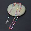 Our Lady of Guadalupe & Crucifix of 6 mm Round Multicolor Polymer Clay Alloy Chain Rosary